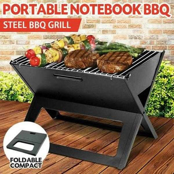 Portable Notebook Grill Foldable Folding Charcoal BBQ Camping Picnic Barbecue (4643580608597)