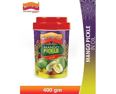 Shangrila Mango Pickle In Oil 400 gms Plastic Jar (4651551490133)