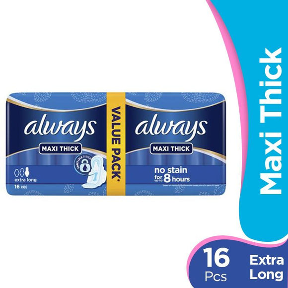 Pack of 16 Always Maxi Thick Extra Long Pads (4611957129301)