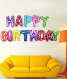 Happy Birthday 13 Letter 16 Inch Multi Foil Balloons for Birthday Party Decoration (4625689870421)