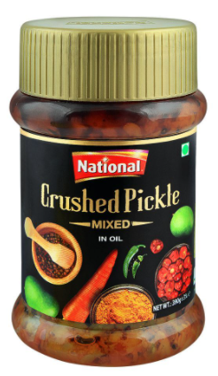 National Crushed Pickle In Oil, Mixed, 390g (4803046604885)