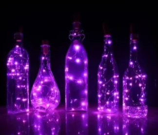 Purple & Red  2Pcs Solar 2M LED Cork Shaped 20 LED Night Fairy String Light Kork Solarbetrieben Licht Bottle Lamp Party Celebration Gift Valentines (4839463157845)