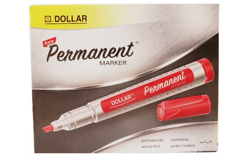 Dollar Permenant Marker Red Uml2 Box 12 Pcs
