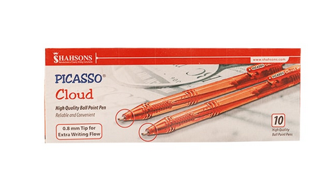 Picasso Cloud Ball Point Red Pen 10 Pcs