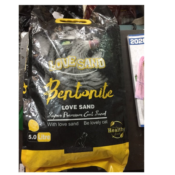 Love Sand Bentonite Cat Litter LEMON 5ltr (4817746100309)
