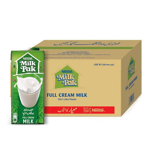 Nestle Milk pak Full Cream Milk 1000ml, 12 Piece Carton