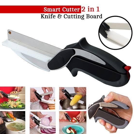 Smart Cutter 2 In 1 Scissor Cutter Smart Knife (035) (4643573104725)