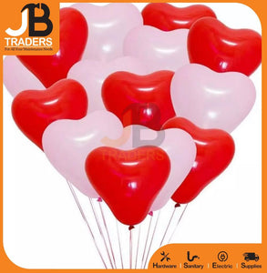20 Pieces Heart Shape Latex Balloons Red & White Color (4838062456917)