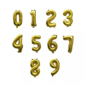 32 inches Number Golden Color Foil Balloon for Birthday Anniversary Party Decoration (4625676927061)