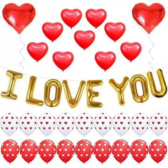 I love you 16 inch banner foil balloon for anniversary Valentine day wedding decoration party (4838279577685)