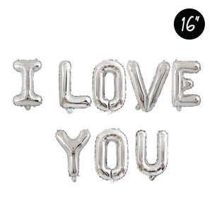 Foil Balloon Letter Silver (I LOVE YOU) 16" (4838060687445)
