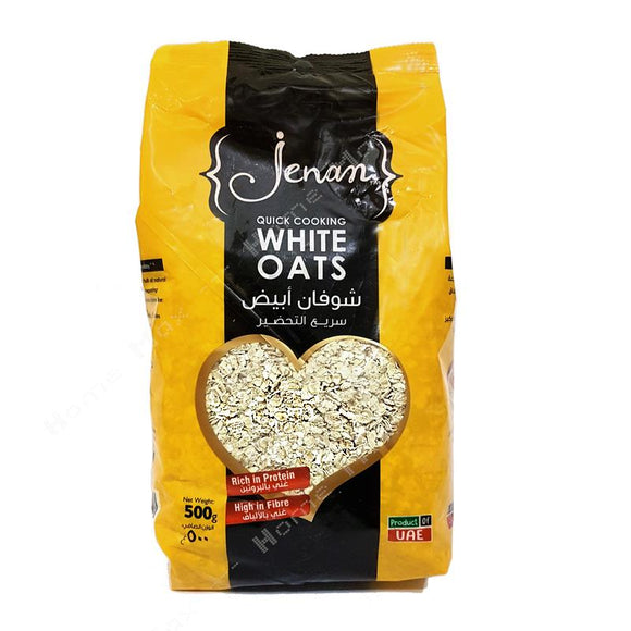 Jenan Quick Cooking White Oats, Pouch, 500g (4817198678101)