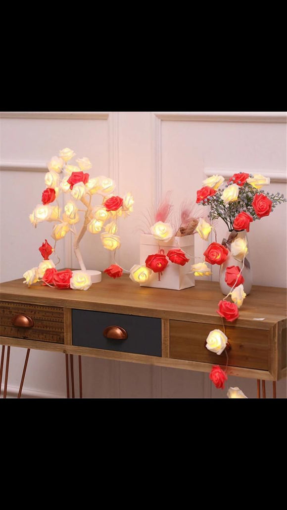 Wedding Home Decor Valentine Rose Lights String LED Flower USB Fairy Lamp (4838746194005)