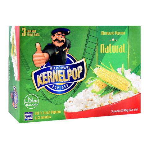 KernelPop Popcorn Natural, 3 Packs X 90g (4751063416917)