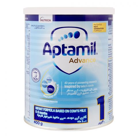 Aptamil Advance No. 1, Infant Formula, 0-6 Months, 400g