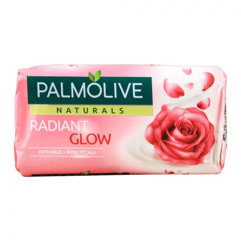 Palmolive Naturals Radiant Glow Soap, Milk + Rose Petals, 145g (4766346149973)