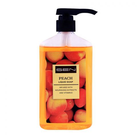 Sen Peach Liquid Soap, Nourishing Extracts & Vitamin-E, 600ml (4755901153365)