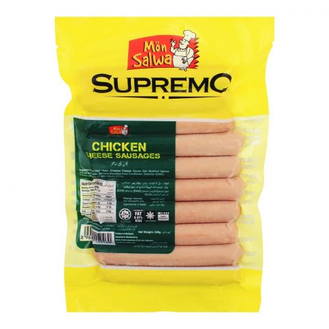 MonSalwa Supremo Chicken Cheese Sausages, 10-Pack, 340g (4766037835861)