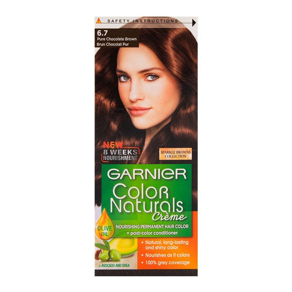 Garnier Color Natural Hair Color 6.7 Pure Chocolate Brown (PAK) (4723395166293)