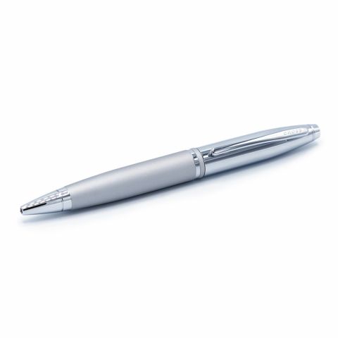 Cross A.T. Calais Satin Chrome Ballpoint Pen, With Black Medium Tip, AT0112-4 (4767788728405)