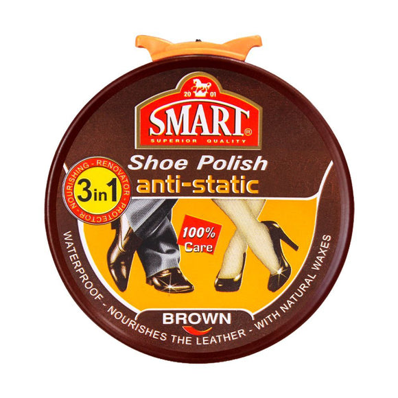 Smart 3-In-1 Shoe Polish Anti-Static, Brown, 50ml (4706169421909)
