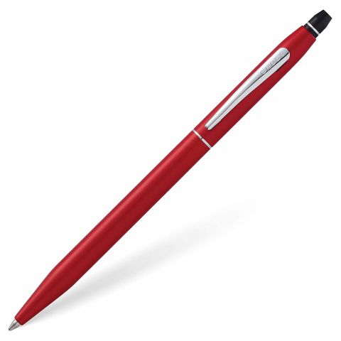 Cross Click Metallic Red Ballpoint Pen with Chrome, Black Medium Tip, AT0622-119 (4767802753109)