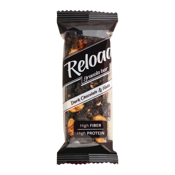 Reload Granola Bar, Dark Chocolate & Nuts, High Fiber High Protein, 38g (4705887813717)