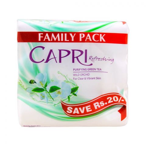 Capri Refreshing Purifying Green Tea Soap, Saving Pack 3x140g (4766400479317)