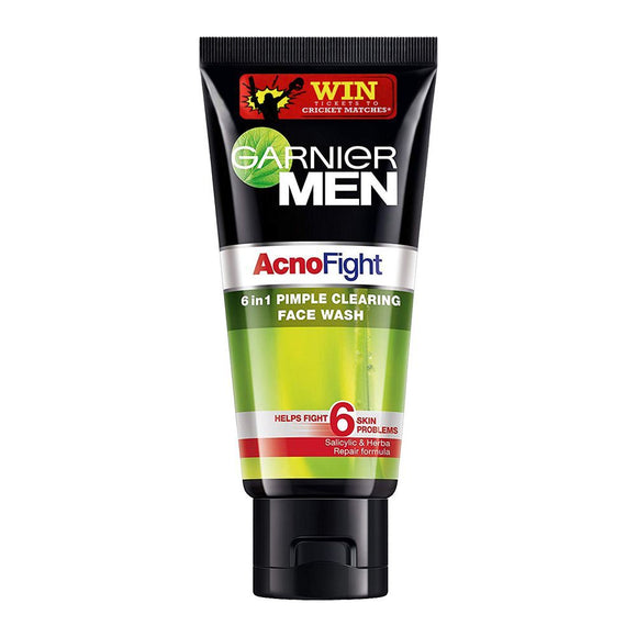 Garnier Men Acno Fight 6-In-1 Pimple Clearing Face Wash 100ml (4616792277077)