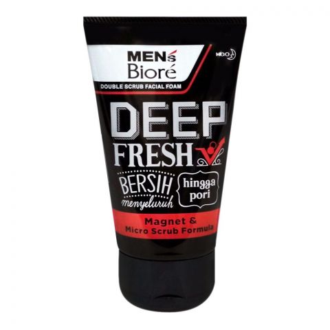 Biore Men's Deep Fresh Double Scrub Facial Foam, 100g (4760515739733)