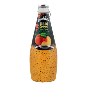 Dwink Basil Seed Drink Peach Flavor, 290ml (4704677167189)
