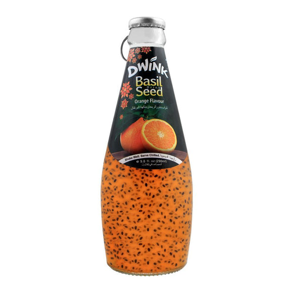 Dwink Basil Seed Drink Orange Flavor, 290ml (4704672710741)