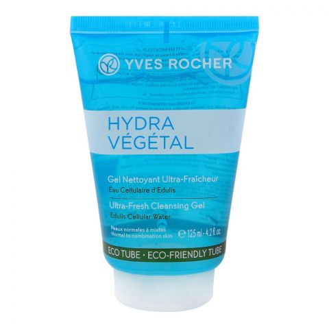 Yves Rocher Hydra Vegetal Ultra-Fresh Face Cleansing Gel, With Edulis Cellular Water, 125ml (4760475664469)
