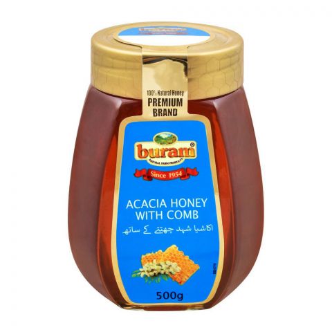 Buram Acacia Honey With Comb, 500g (4751982723157)