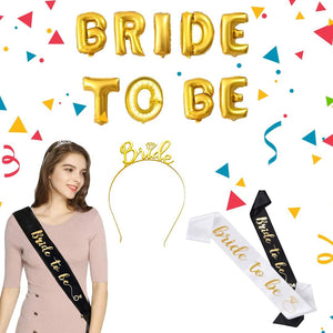 Bride To Be 16" Foil Balloons Set for Bridal Shower Party Backdrop Alphabets, Wedding Celebration (4838278987861)