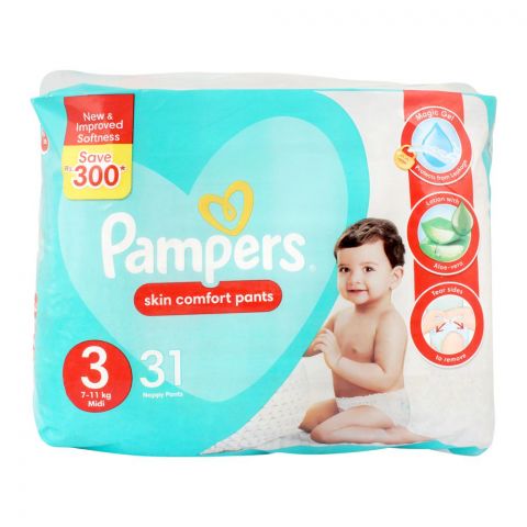 Pampers Skin Comfort Pants, No. 3, Midi 7-11 KG, 31-Pack