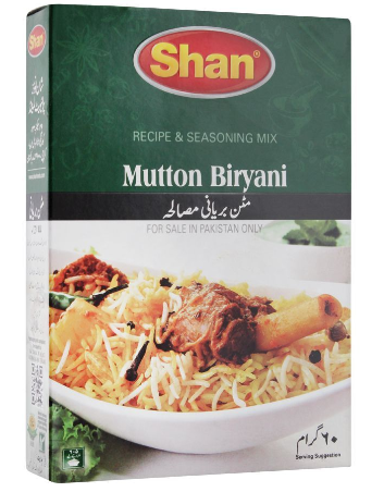 Shan Mutton Biryani Recipe Masala, 60g (4803045523541)