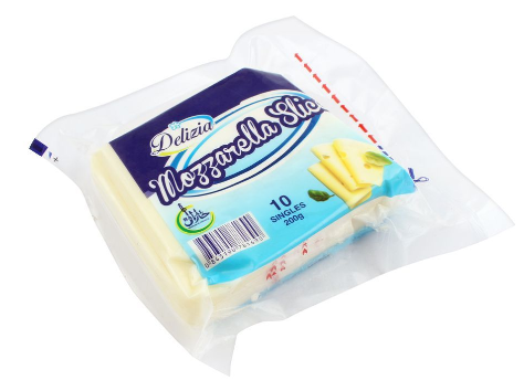 Delizia Mozzarella Slice Cheese, 10-Pack, 200g (4802443346005)
