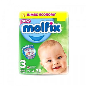 MOLFIX BABY DIAPERS 3 MIDI 72PCS (4749825966165)