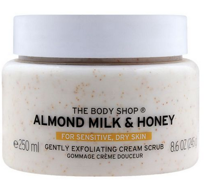 The Body Shop Almond Milk & Honey Gently Exfoliating Cream Scrub, Sensitive & Dry Skin, 250ml (4760531697749)