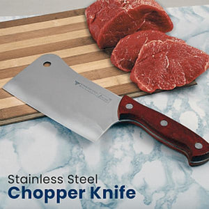 GF Stainless Steel Chopper Knife with Wooden Handle (4691035029589)