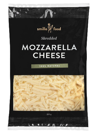 Smilla Food Mozzarella Cheese, Shredded, 200g (4802324856917)