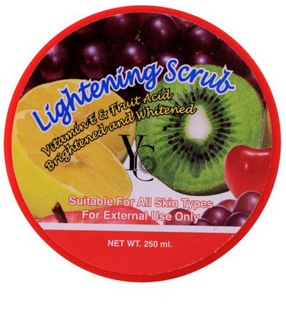YC Lightening Scrub, Vitamin E & Fruit Acid, All Skin Types, 250ml (4760518295637)