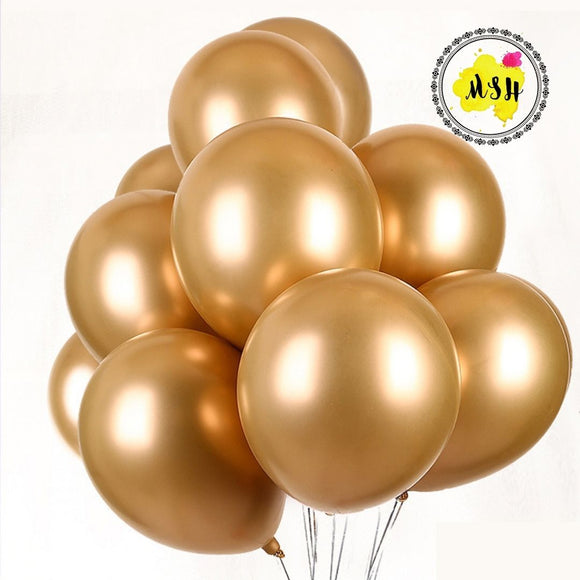 20pcs Golden Large Metallic chrome balloons for Wedding, Birthday, Anniversary, Engagement, Bridal Shower and Baby Shower Decoration (4839293911125)
