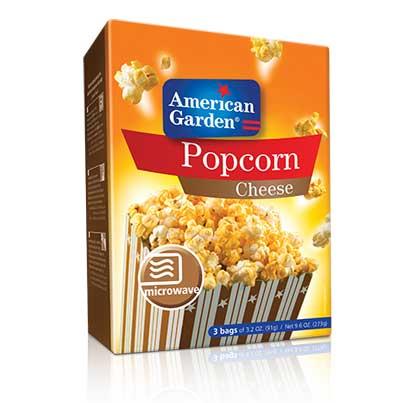 American Garden Microwave Popcorn Cheese 3 Pcs Box - 9.6Oz (4716136530005)