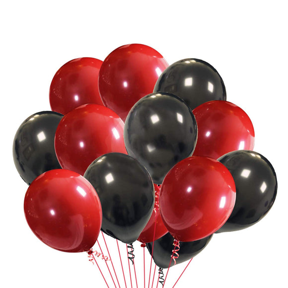 100 Pc Red and Black Valentine Balloons (4838062063701)