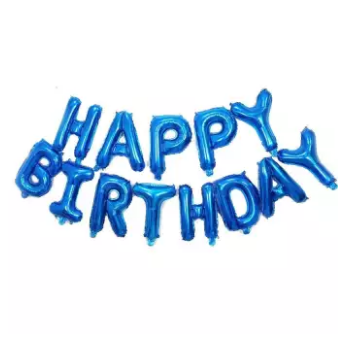13 Letter HBD 16 Inch Foil Balloon Black Colour Birthday Party Decoration (4625689083989)