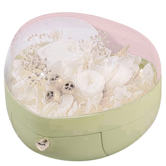 Heart-Shaped Preserved Flower Box Creative Tumbler Jewelry Box Valentine's Day Gift Box Green (4838718242901)
