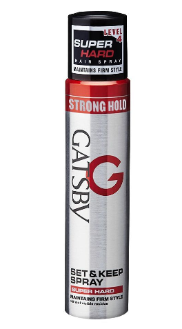 Gatsby Set & Keep Super Hard Hair Spray, Strong Hold, 250ml (4823415554133)