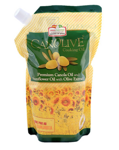 Canolive Premium Canola And Sunflower Oil 1 Litre Standy Pouch